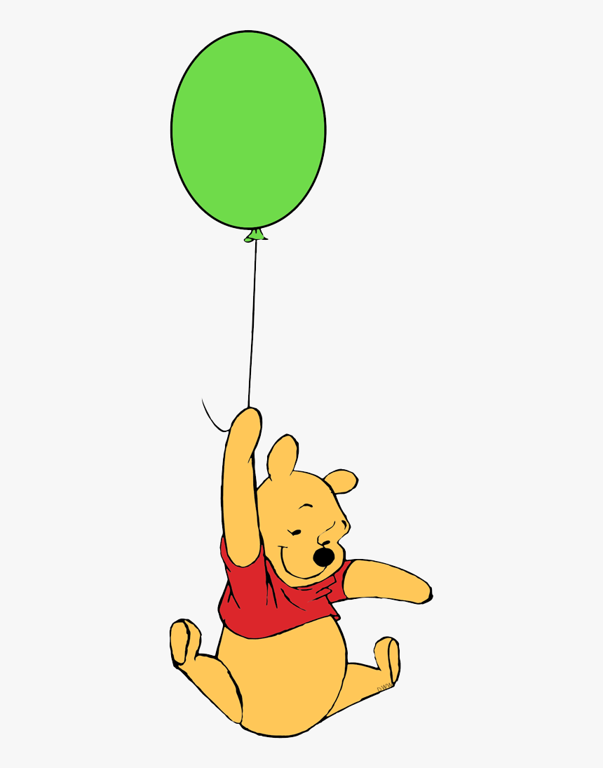 Winnie The Pooh With Balloon, HD Png Download