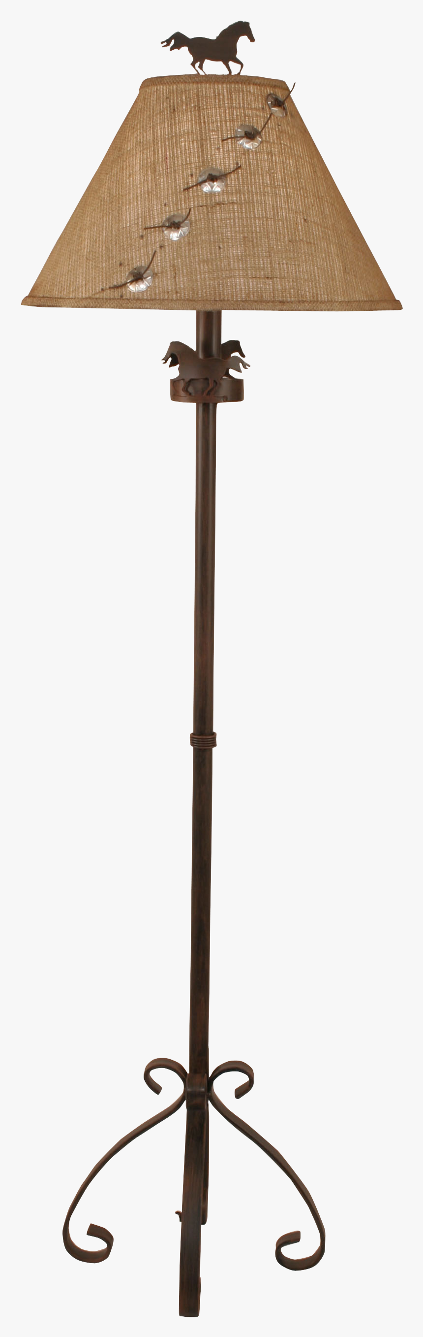 Rust Streak Iron S Leg Floor Lamp W/ Horse Accent - Iron, HD Png Download