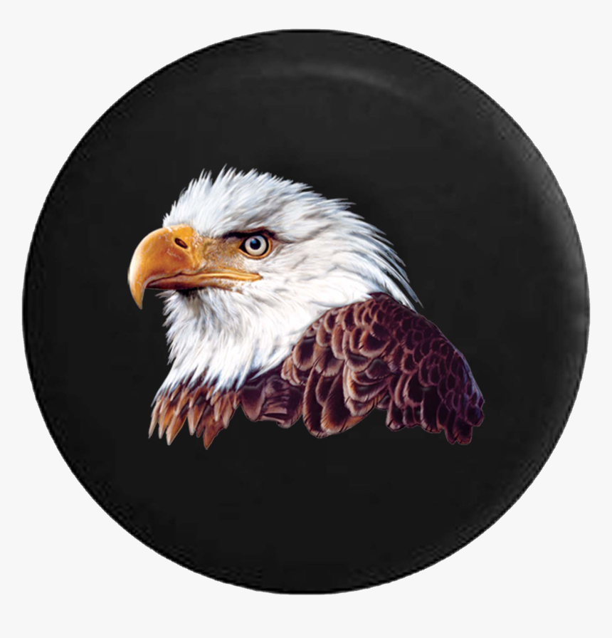 Jeep Liberty Spare Tire Cover With Bald Eagle Head Close Up Bald