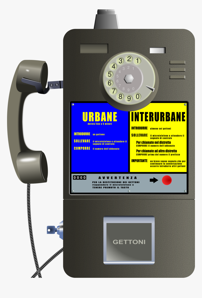 Booth Clipart Public Phone - Telefono A Gettoni Sip, HD Png Download