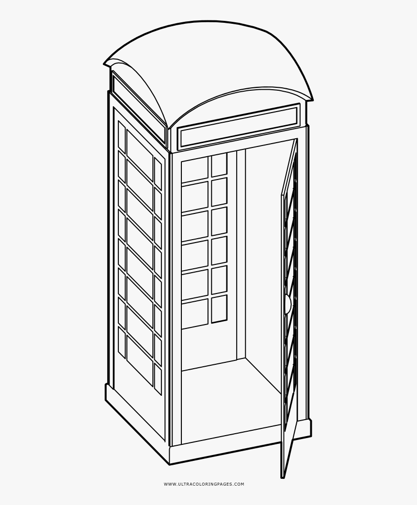 Phone Booth Coloring Page - Desenhos De Londres Para Colorir, HD Png Download