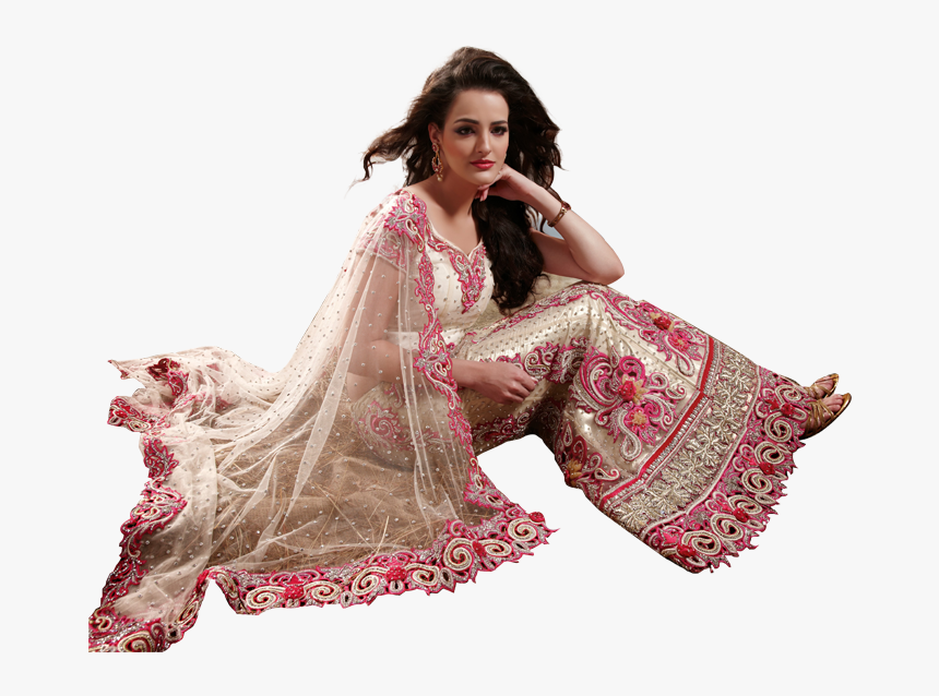 Saree Model Image Png, Transparent Png