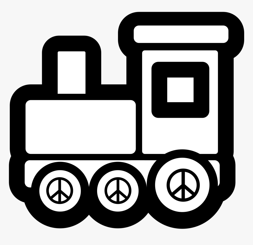 Toy Train Icon Black White Christmas Xmas Electronics - Train Engine Clipart Black And White, HD Png Download