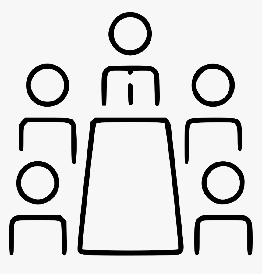 Business Meeting Office Table Brainstorm Seminar Company - Line Art, HD Png Download