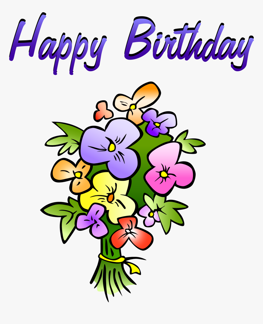 Art Flowers - Birthday Flowers Clip Art, HD Png Download