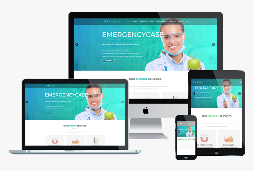 At Dental Free Responsive Joomla Template - Responsive Website Image Template, HD Png Download