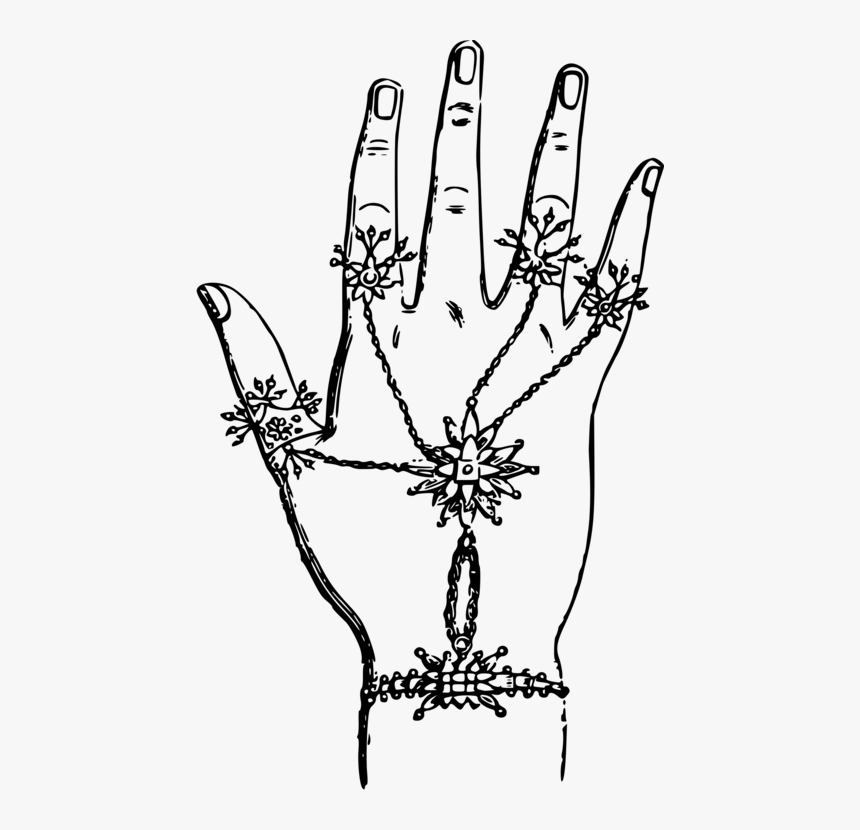 Line Art,plant,coloring Book - Jewellery Png Clipart Hand Clipart, Transparent Png