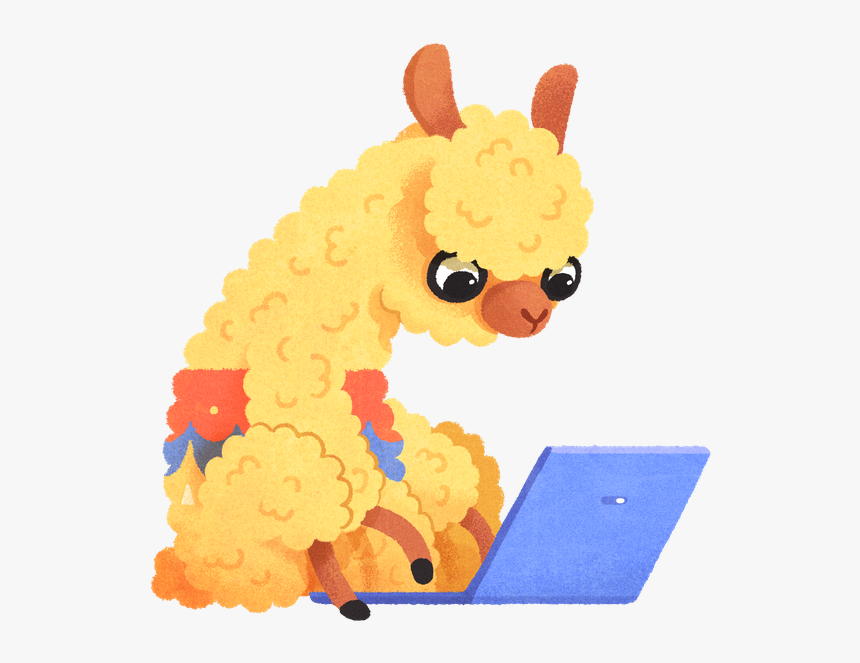 Illustration Of An Alpaca Searching For Awesome Getaways - Alena Tkach Illustration, HD Png Download
