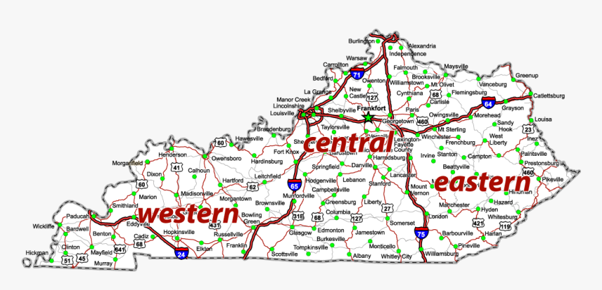 Map Of Kentucky Proctors, HD Png Download