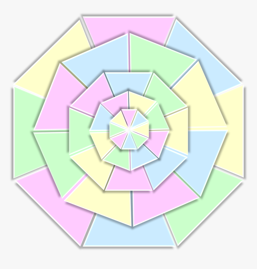 Color Wheel, 3d, Pastels, Pale, Pink, Green, Yellow, HD Png Download
