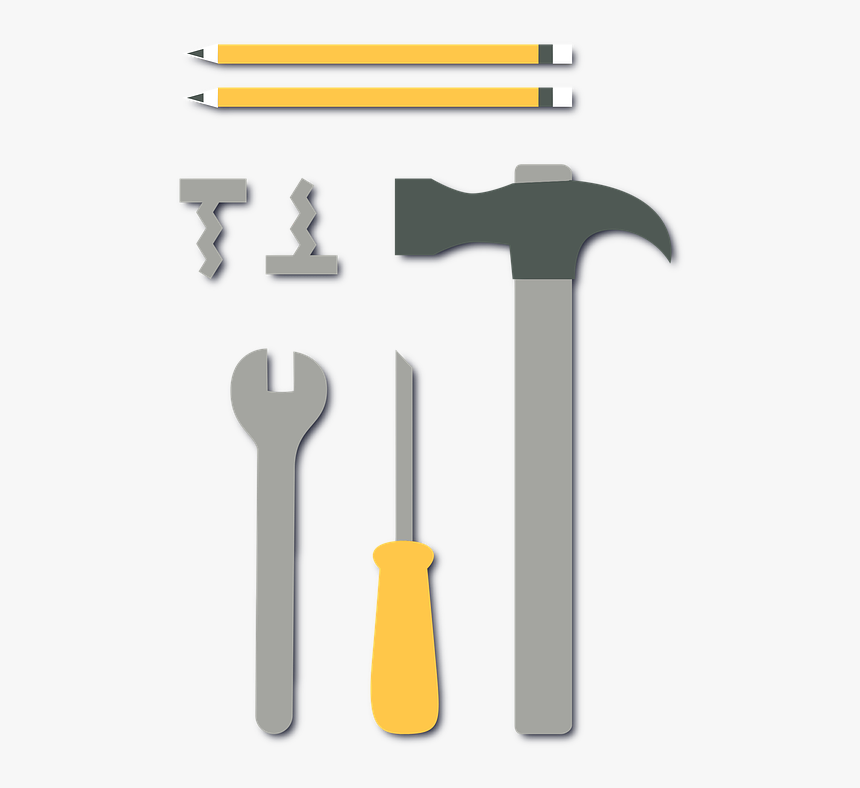 Tools, Construction, Hammer, Pencil, Screwdriver, HD Png Download