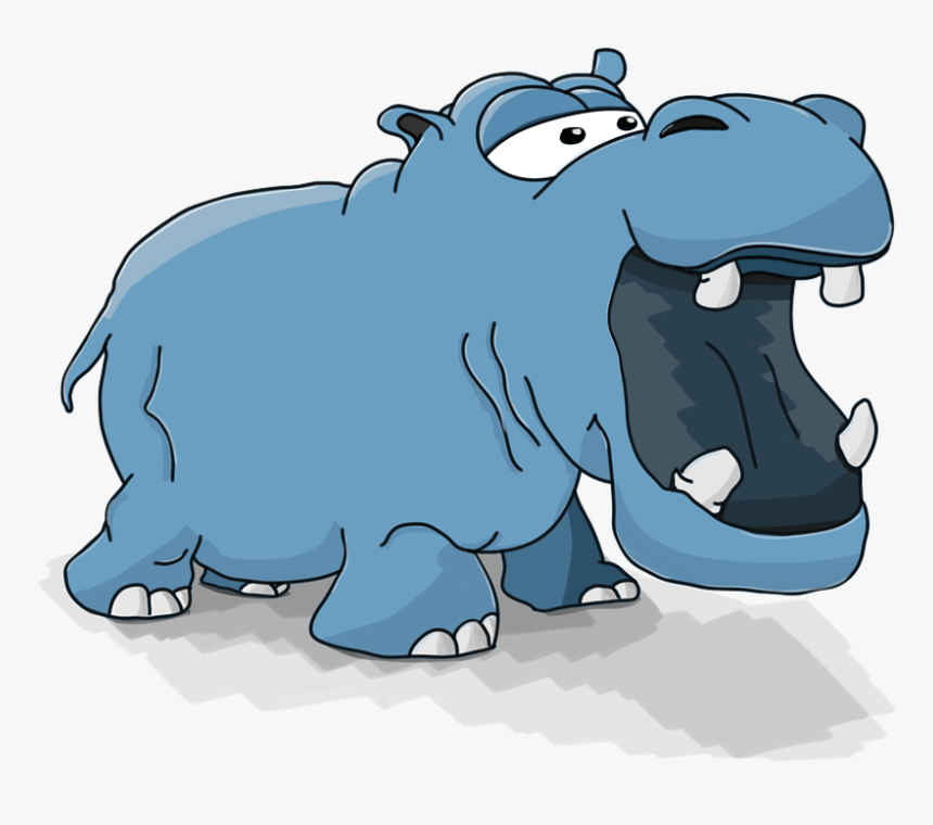 Hippo, Cartoon, Cute, Animal, Dangerous Animal, Fauna, HD Png Download