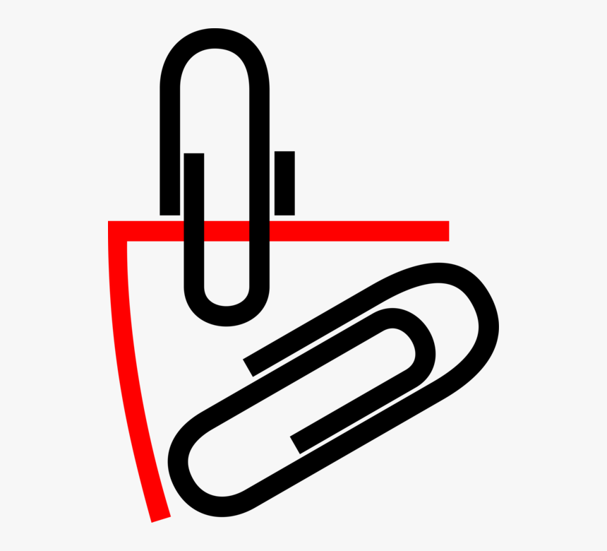 Vector Illustration Of Paper Clip Or Paperclip Office, HD Png Download