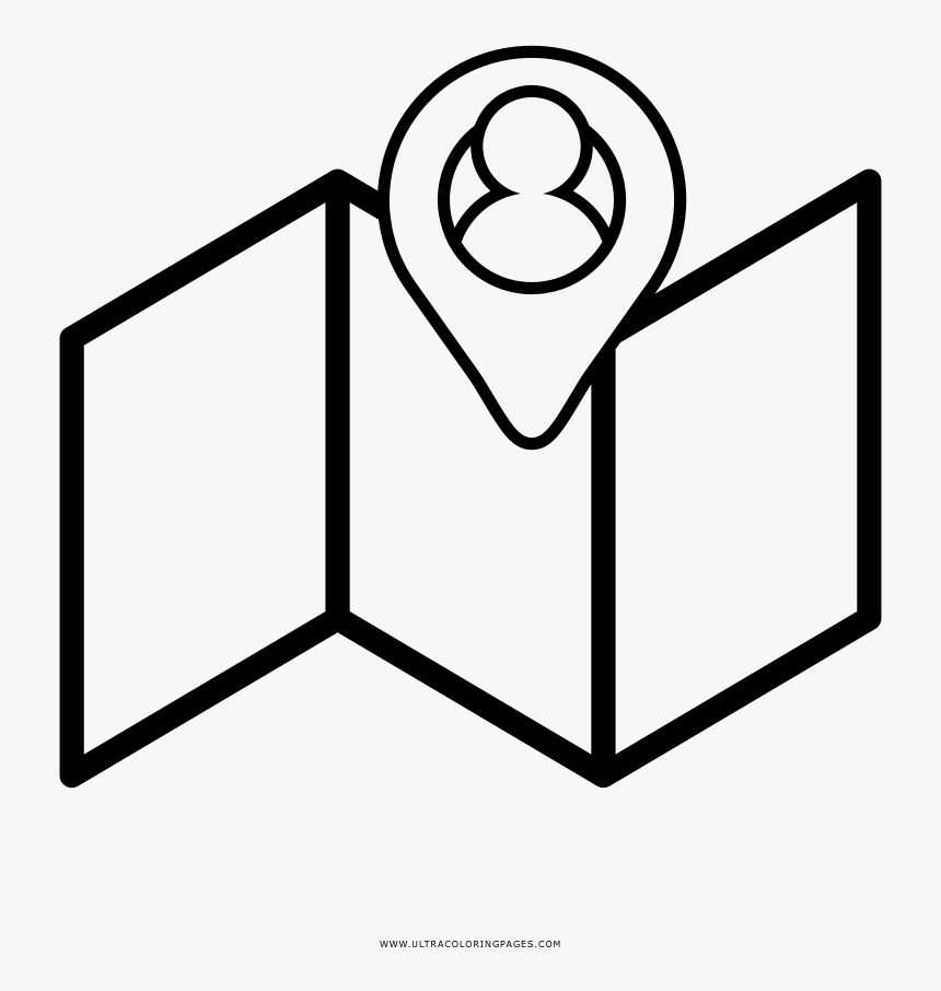 Map Marker Coloring Page, HD Png Download