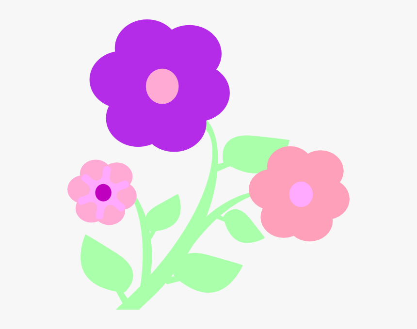 Pastel Flowers Clip Art At Clker, HD Png Download