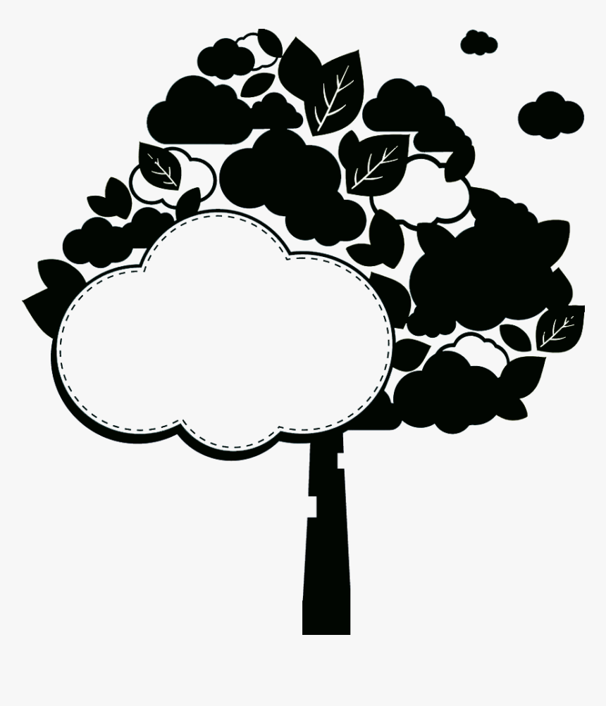 Black And White Silhouette Tree Decoration Png Download, Transparent Png