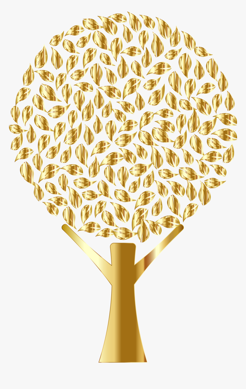 Golden Abstract Tree Variation 2 No Background Clip, HD Png Download