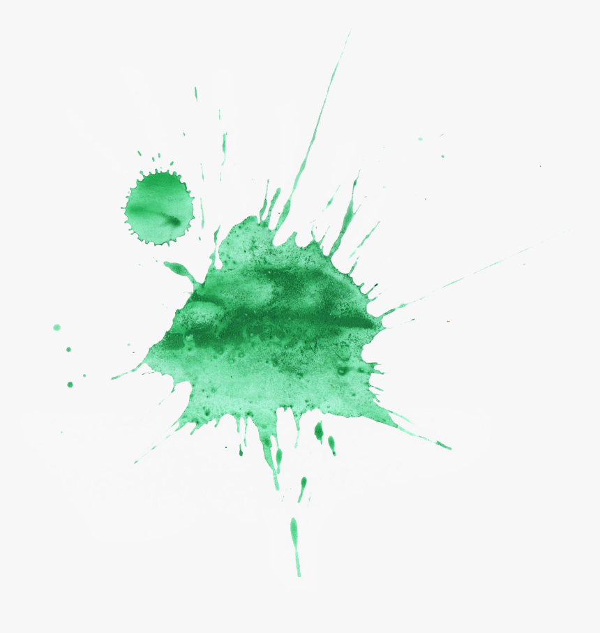 Watercolour Green Paint Splatter, HD Png Download