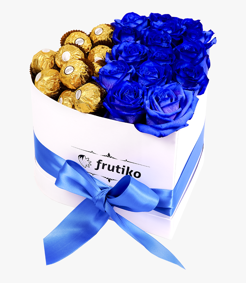 Heart Box Blue Rose Ferrero Rocher, HD Png Download
