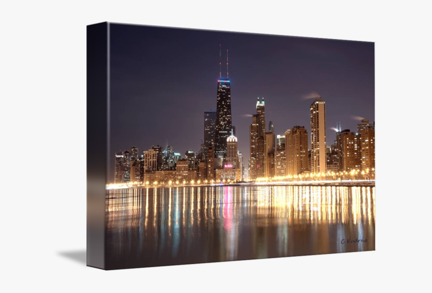 Chicago Skyline At Night, HD Png Download