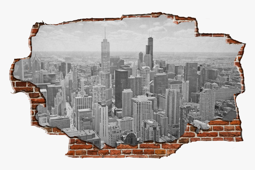 Zapwalls Decals Chicago Skyline Brick 
 Class, HD Png Download