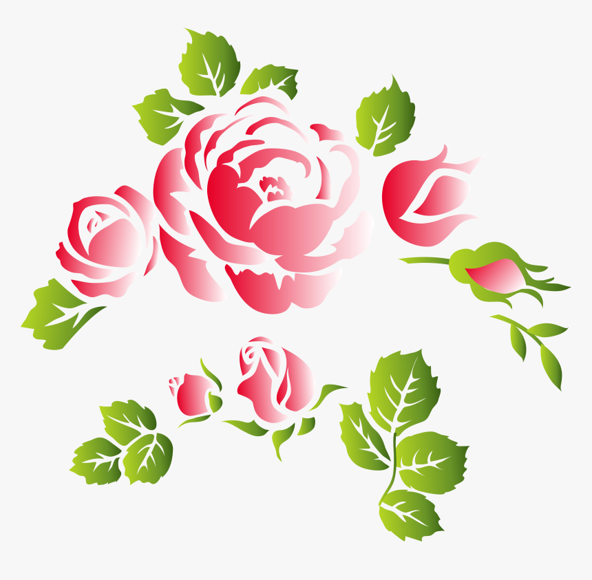 Roses Floral Ornament Png, Transparent Png