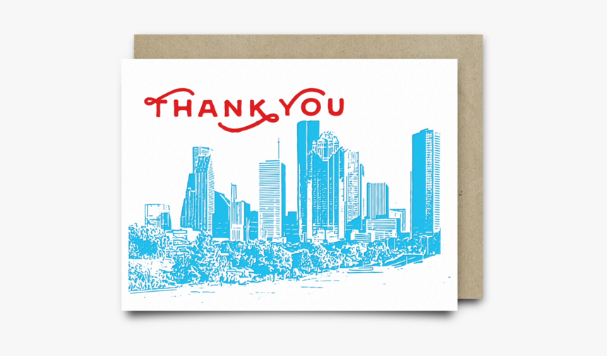 Houston Skyline Thank You Card, HD Png Download