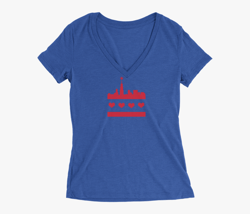Womens Festive Chicago Skyline Flag Womens V Neck The, HD Png Download