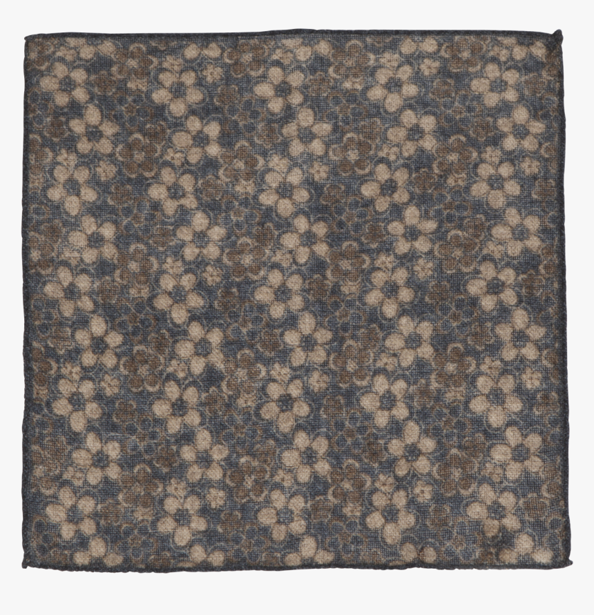 Blue Flower Print Cashmere Pocket Square 
 Title Blue, HD Png Download