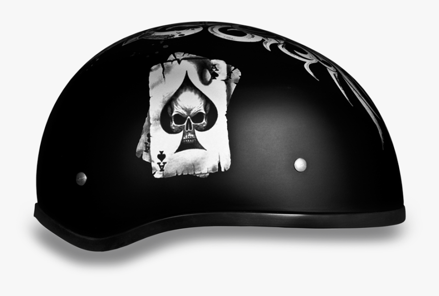 D6-sp Daytona 1/2 Shell Skull Cap With Ace Of Spades, HD Png Download
