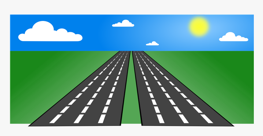 Road, Highway, Straight, Landscape, Green, Ground,, HD Png Download