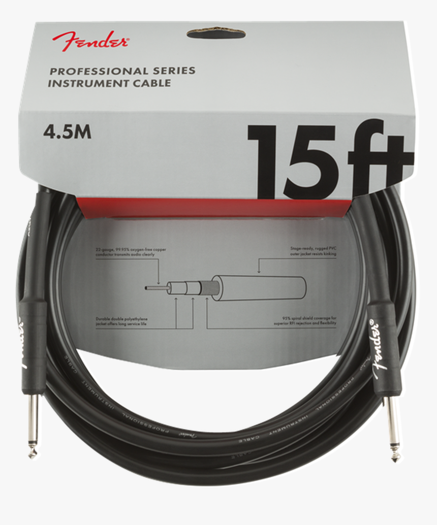 Fender Professional Series Instrument Cable, Straight/straight,, HD Png Download