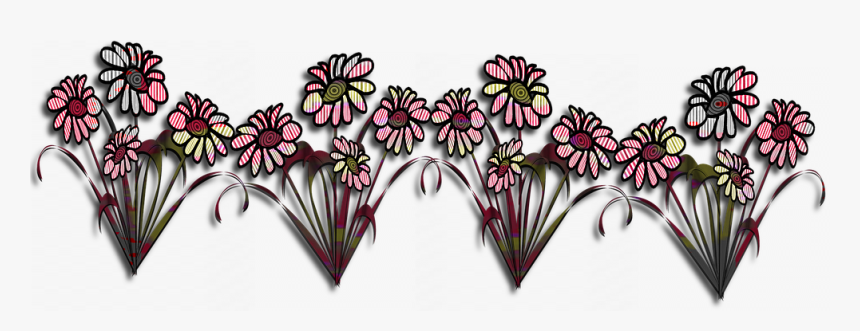 Daisies, Fall, Harvest, Line, Border, Design, Stamp, HD Png Download