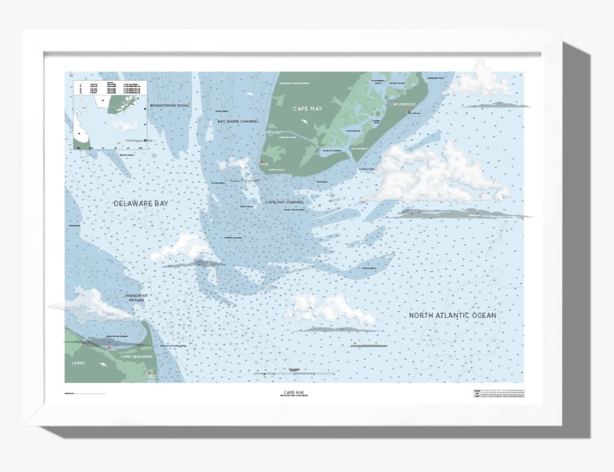 Rkr Cape May Nautical Map Boathouse Collection, HD Png Download