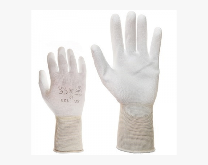 Mclean White Elastic Nylon Work Gloves, Palm Covered, HD Png Download