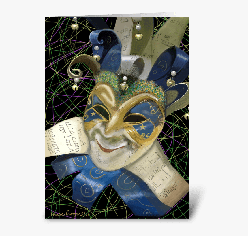 Mardi Gras Mask Greeting Card, HD Png Download