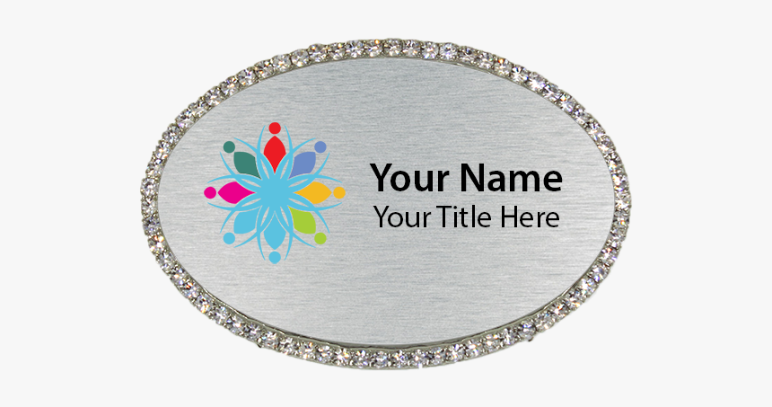 Magnetic Bling Rhinestone Full Color Oval Badge, HD Png Download