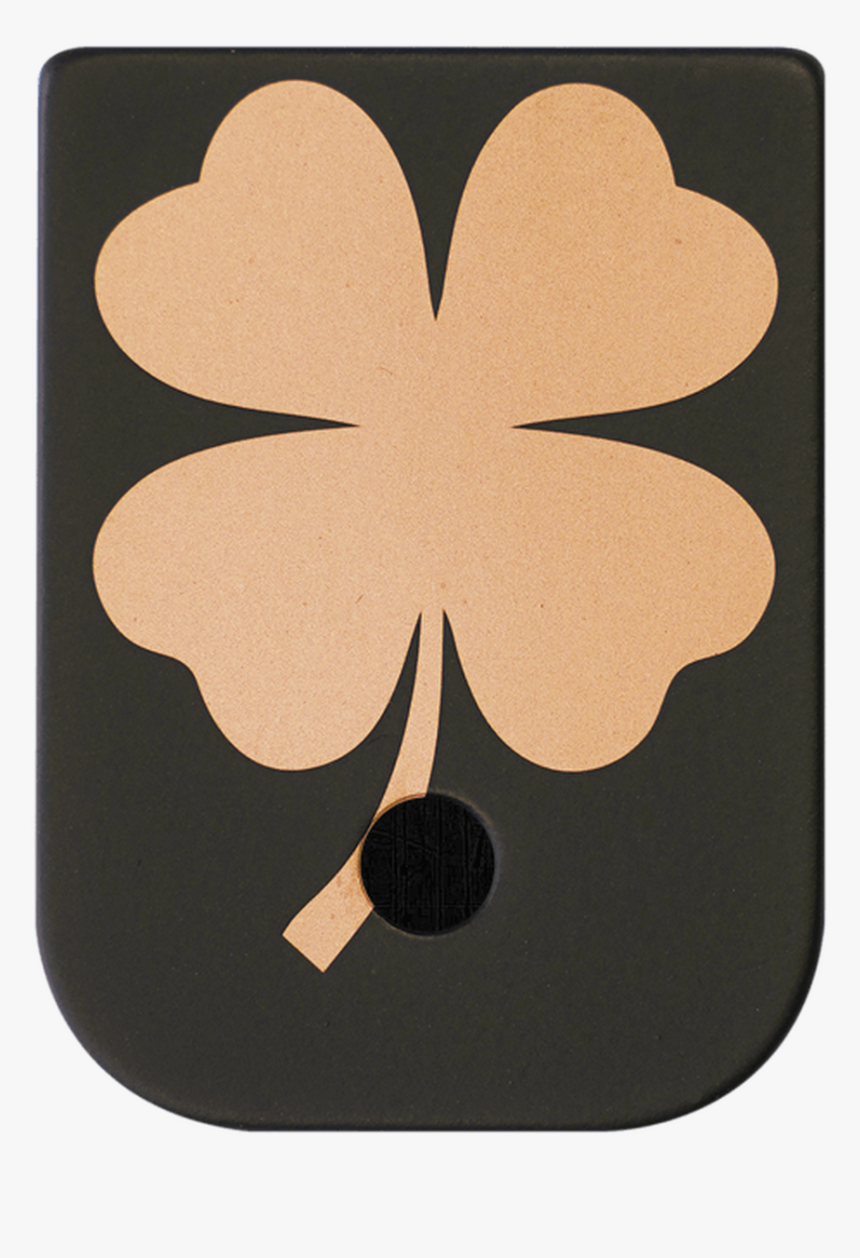 4 Leaf Clover Brass Black Traditional Finish Mag Plate, HD Png Download