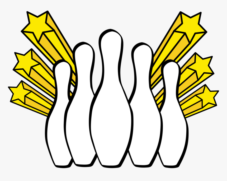 Line Art,yellow,bowling Pins, HD Png Download