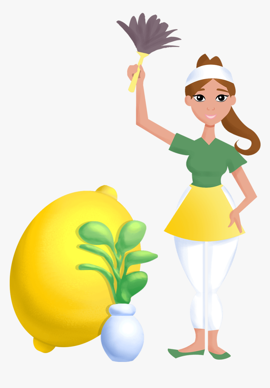 Zesty Maids Ana With Lemon And Plant, HD Png Download