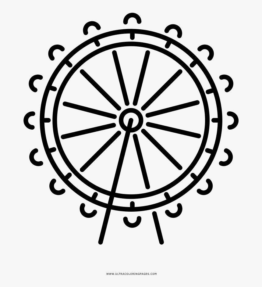 Ferris Wheel Coloring Page, HD Png Download