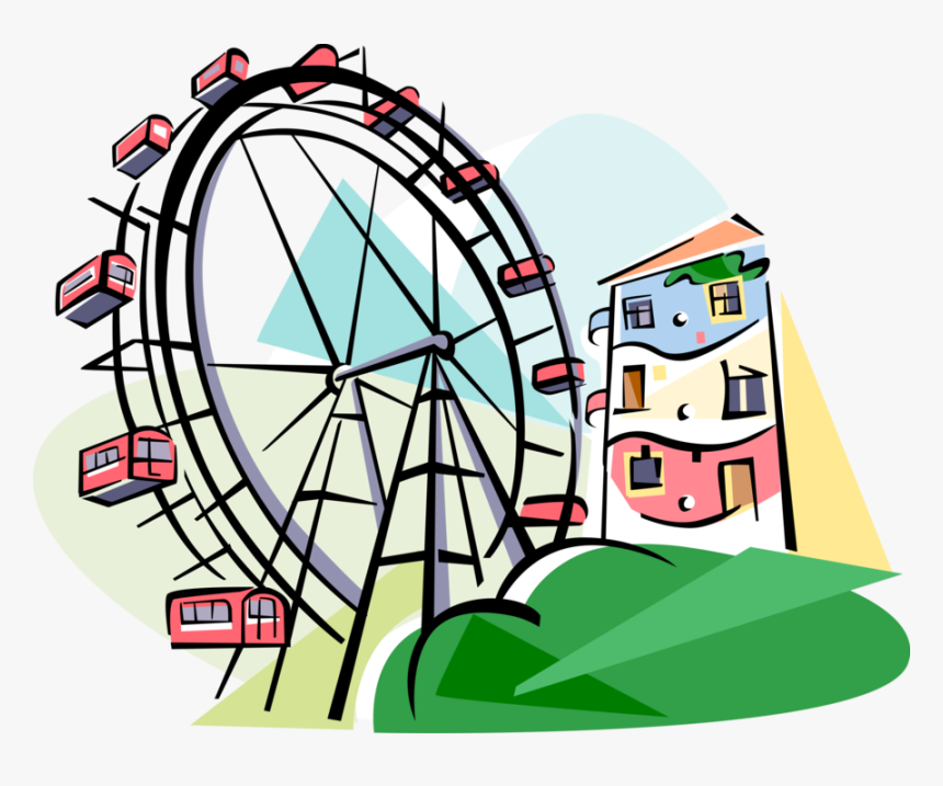 Transparent Simple Ferris Wheel Clipart, HD Png Download