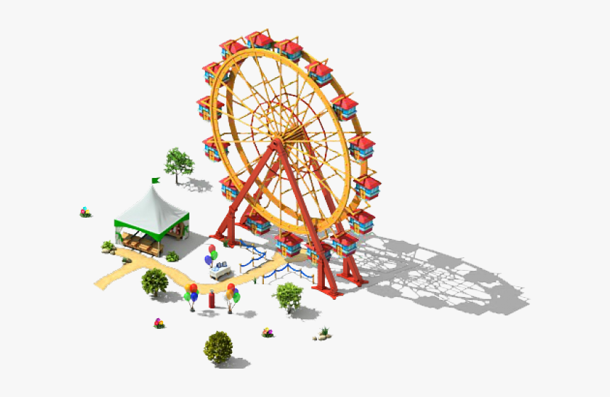 Drawn Ferris Wheel Pixel, HD Png Download