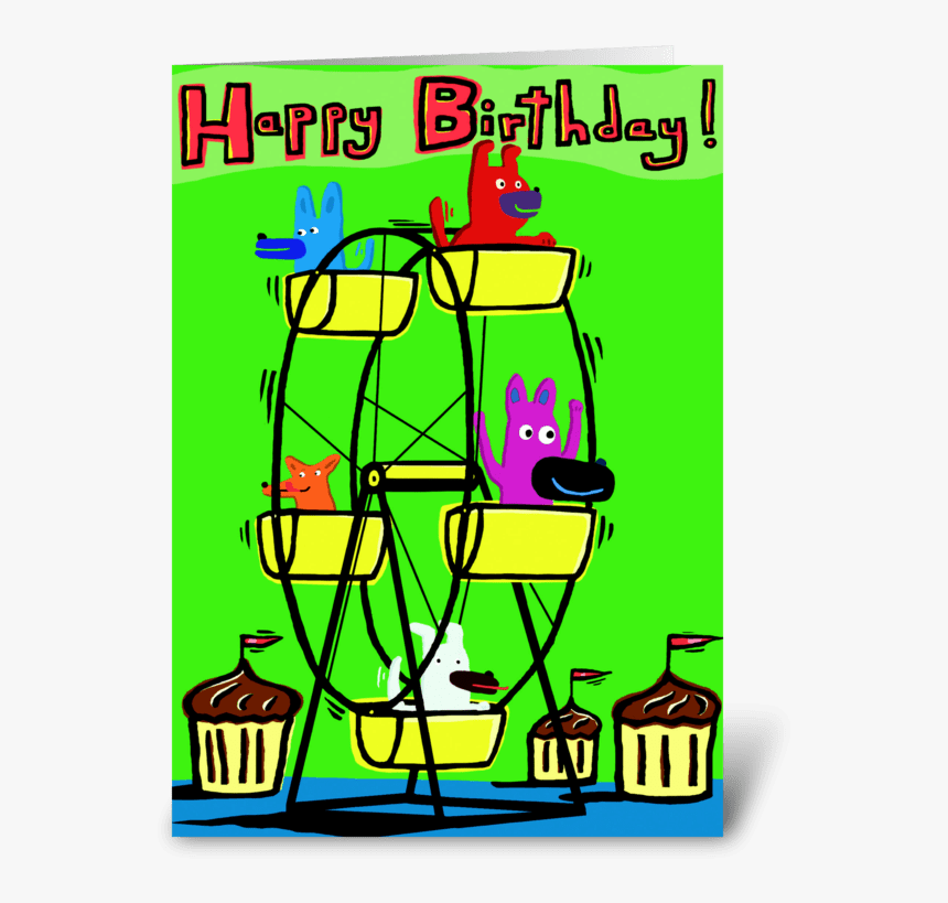 Ferris Wheel Birthday Greeting Card, HD Png Download