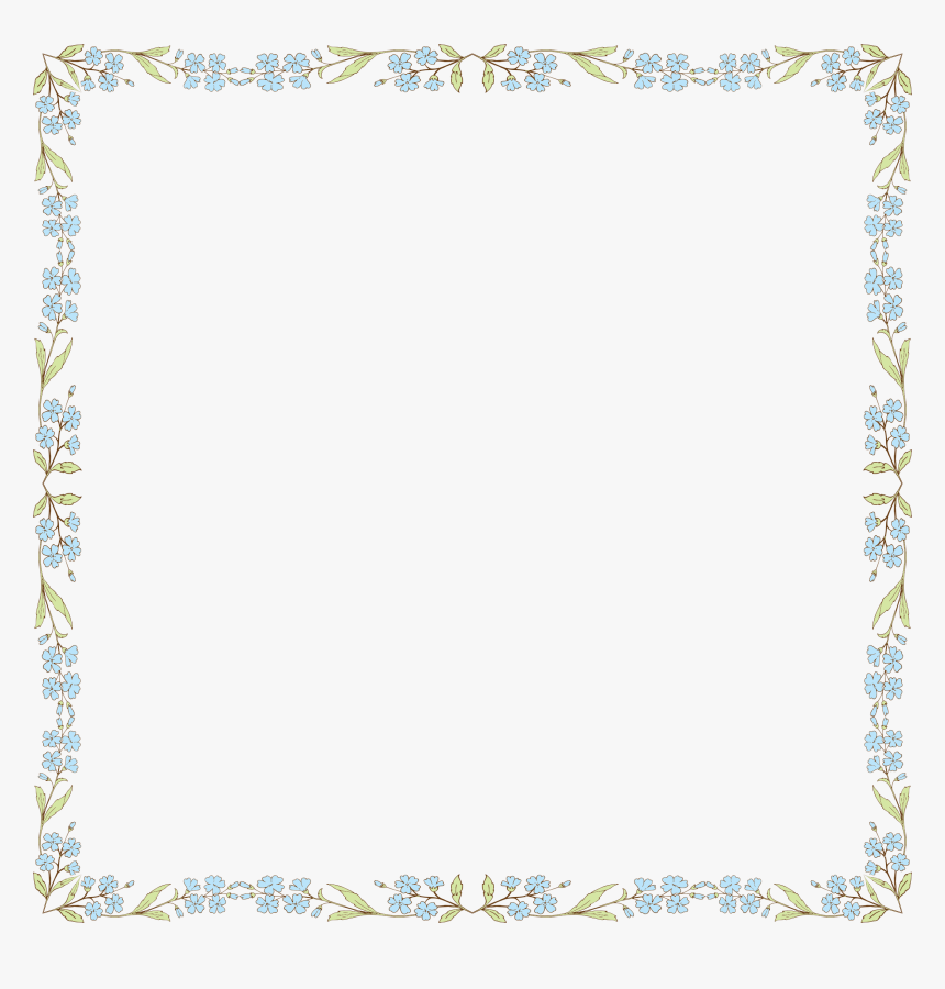 Blue Flowers Frame 2 Clip Arts, HD Png Download