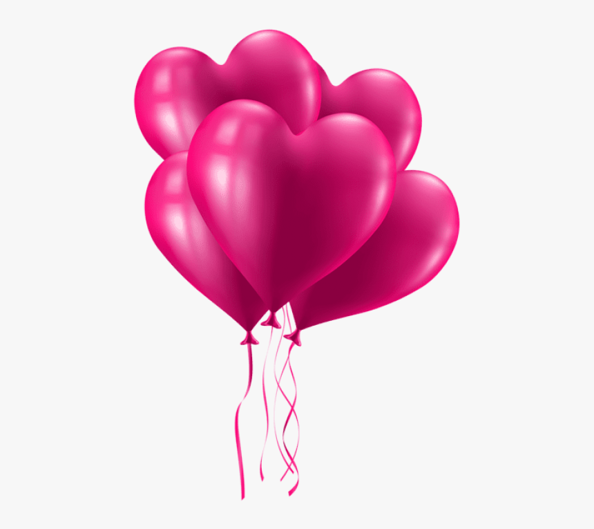 Free Png Download Valentine S Day Pink Heart Balloons, Transparent Png