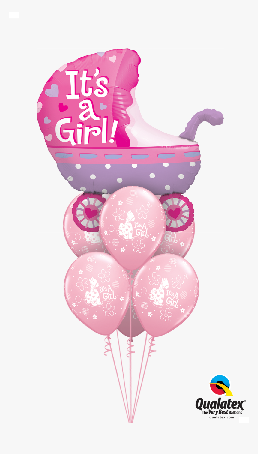 Baby Girl Pram At London Helium Balloons 
								data-caption, HD Png Download
