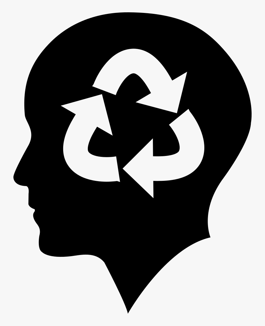 Bald Person Head With Recycle Symbol, HD Png Download