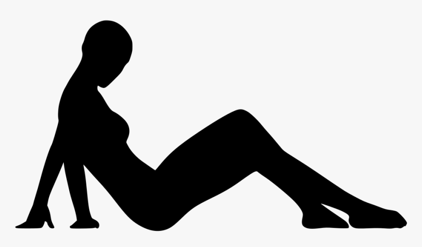 Silhouette, Woman, Sitting, Black, Female, HD Png Download