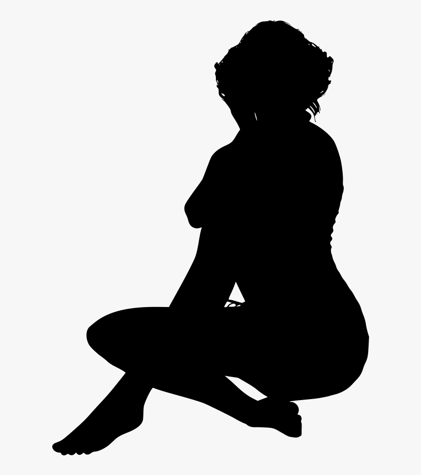 Transparent Woman Sitting Silhouette Png, Png Download